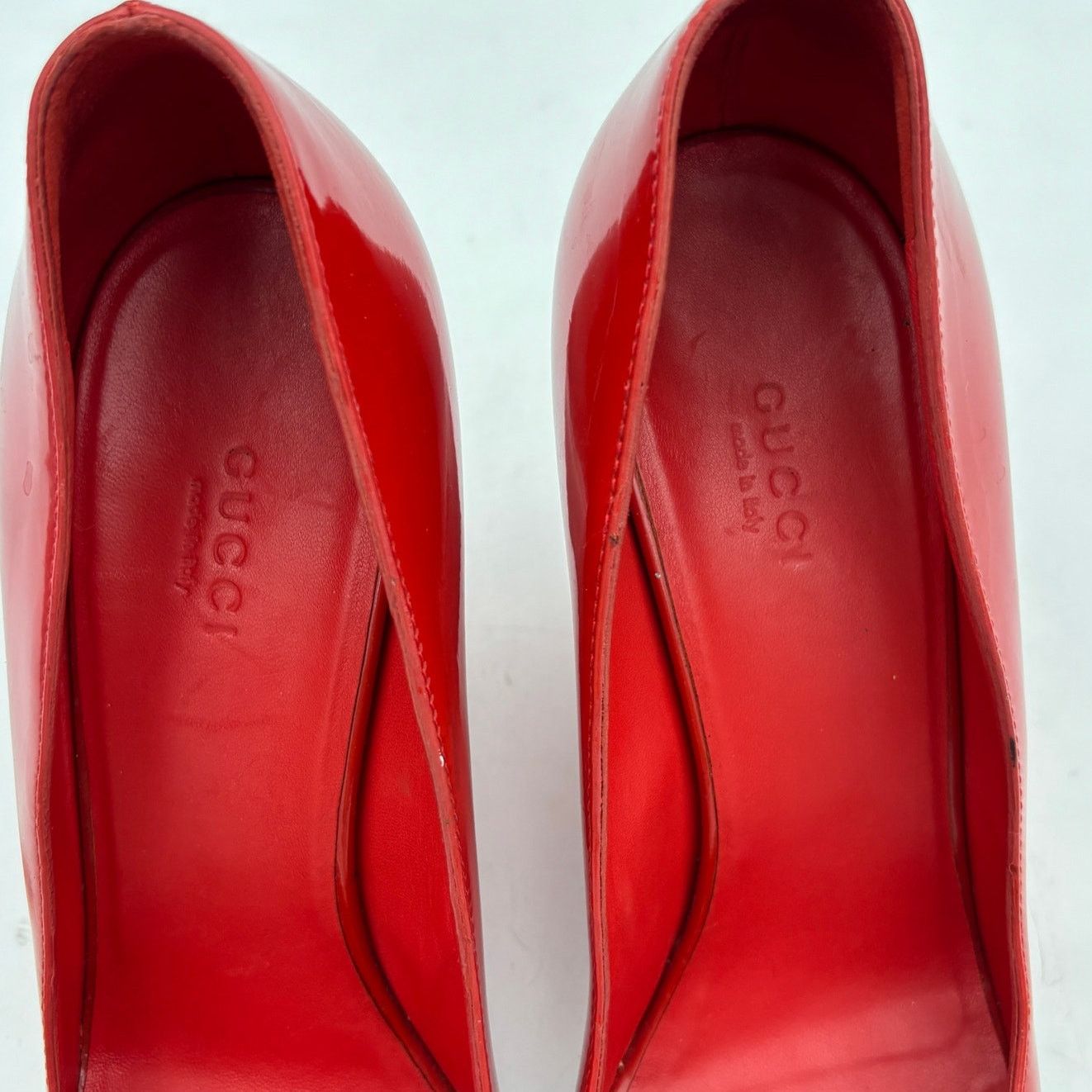 Gucci Gucci Patent Leather Double G Peep Toe Wedge Women's 9.5B Size US 9.5 / IT 39.5 - 10 Thumbnail