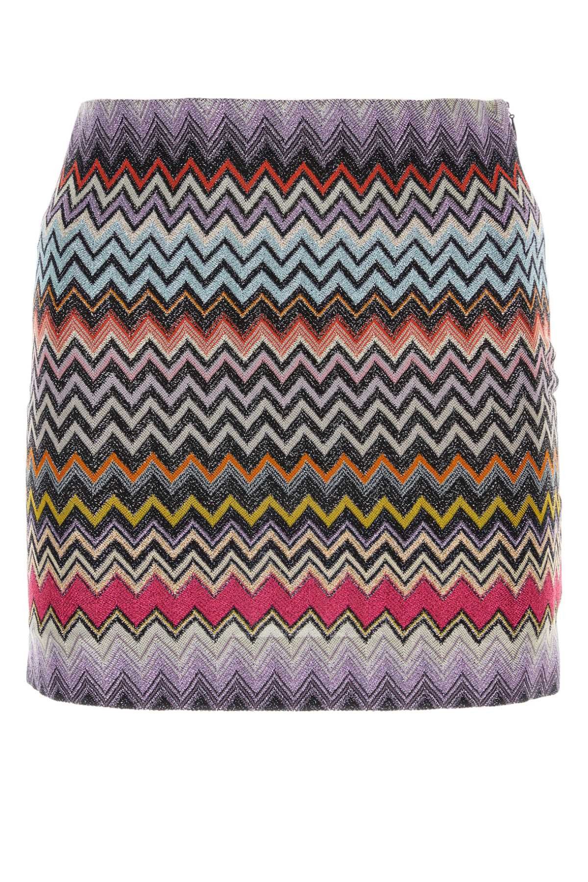 image of Missoni Embroidered Viscose Blend Mini Skirt in Printed, Women's (Size 26)
