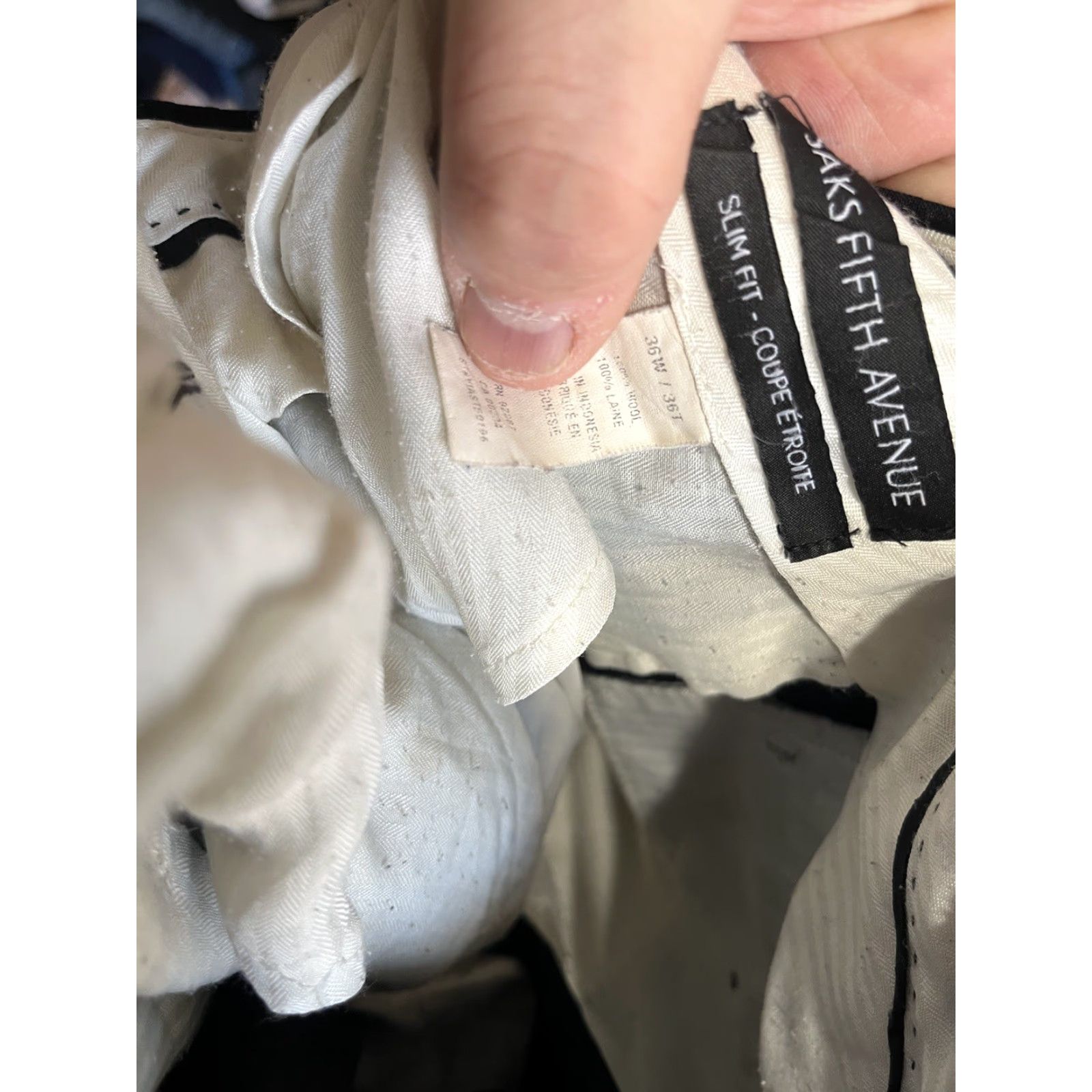 Saks Fifth Avenue Saks Fifth Avenue Slim Fit Wool Black Trousers Pants 36x30 Flat Front Old Money Men Dress Pants Slim Front Black Wool 36 Regular Mens Size US 36 / EU 52 - 5 Thumbnail