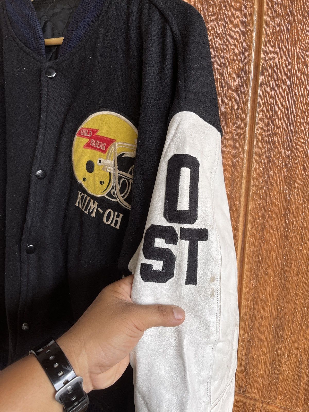 NFL Rare🔥Vtg 90s RAVENS KNUT Varsity Leather Jacket Size US XL / EU 56 / 4 - 12 Thumbnail