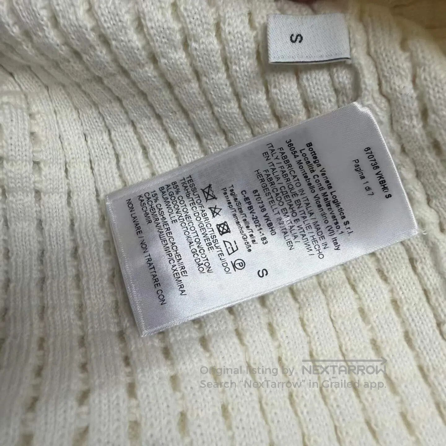 Bottega Veneta Bottega Veneta White Plaid Knit Sweater| Size S / US 4 / IT 40 - 6 Thumbnail