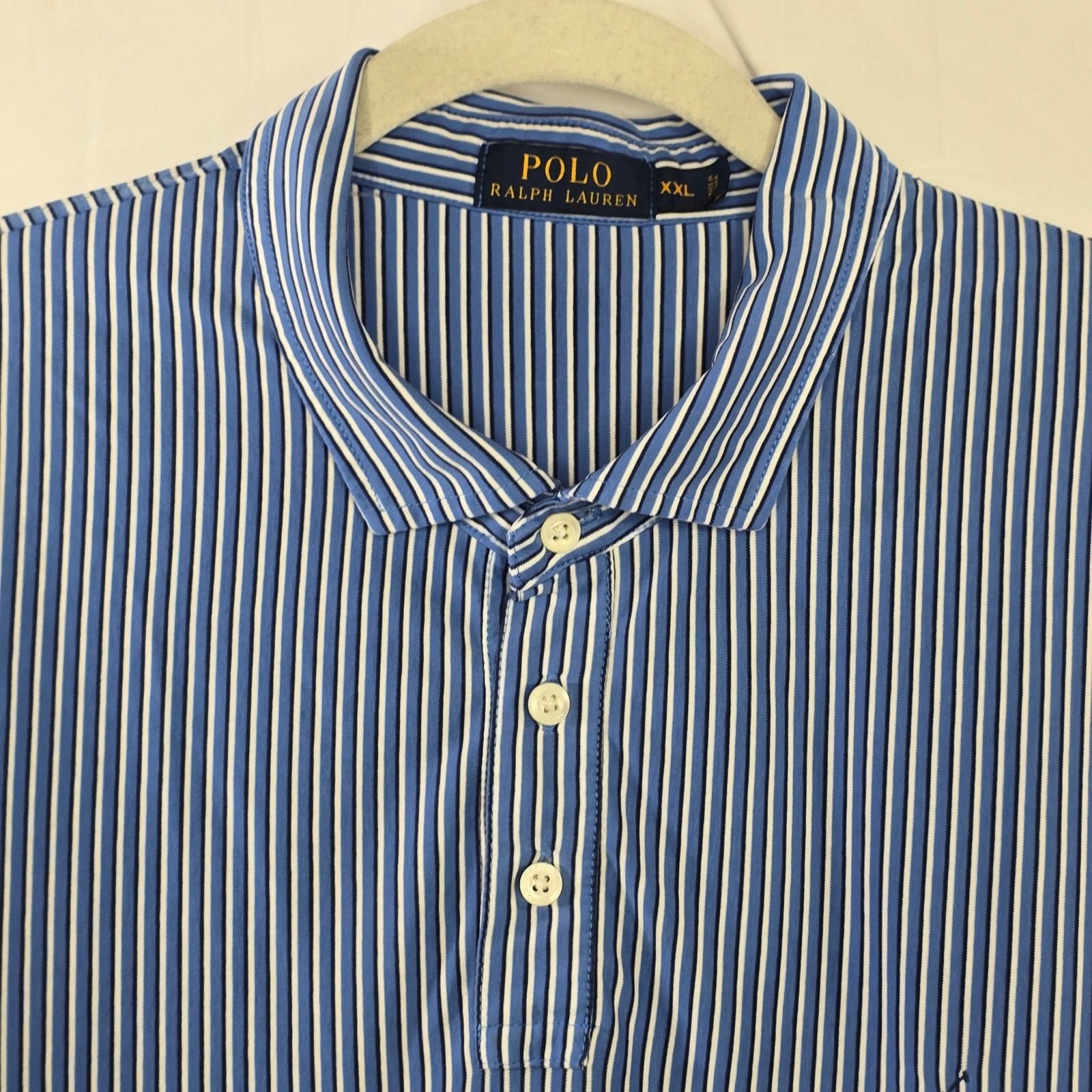 Polo Ralph Lauren Men's Polo Ralph Lauren Blue White Vertical Stripe Polo XXL Size US XXL / EU 58 / 5 - 3 Thumbnail