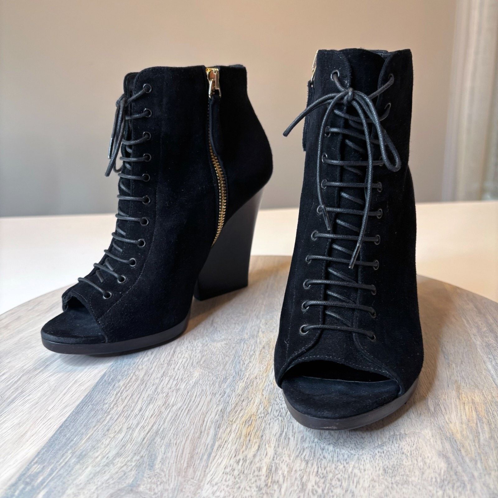 Burberry Authentic Burberry Black Suede Lace Up Booties US Size 5.5 Size US 5.5 / IT 35.5 - 1 Thumbnail