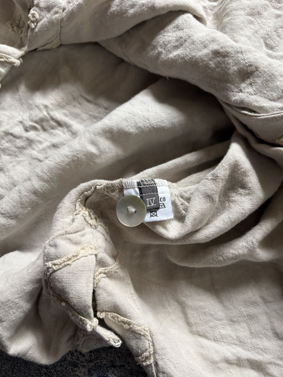 OSKA Vintage Oska Avant Garde Beige Linen Cardigan Button Up Size XS / US 0-2 / IT 36-38 - 7 Thumbnail