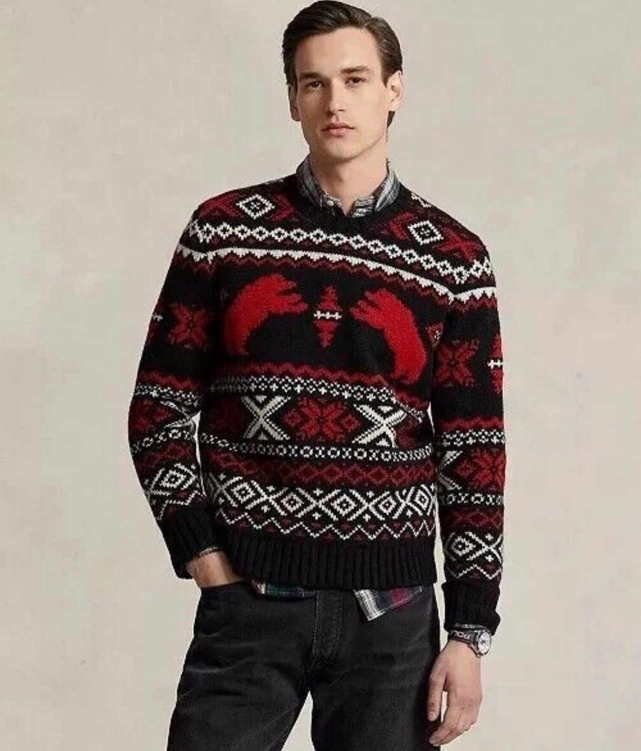 Polo Ralph Lauren POLO RALPH LAUREN Men Polar Bear Fair Isle Wool Sweater XL Size US XL / EU 56 / 4 - 1 Thumbnail