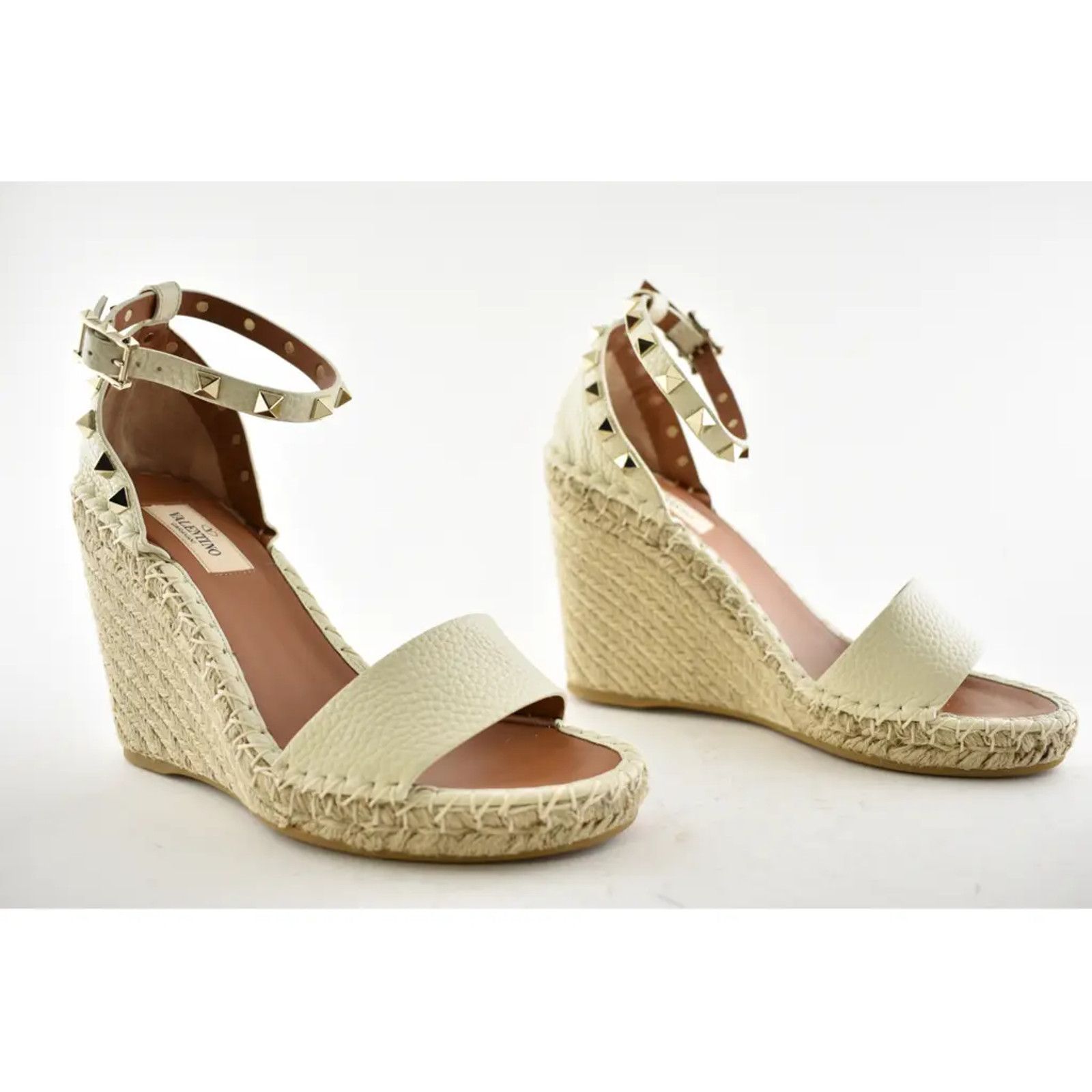 Valentino Rockstud Ankle Strap Platform Wedge Sandal Heel 41 Size US 11 / IT 41 - 4 Thumbnail