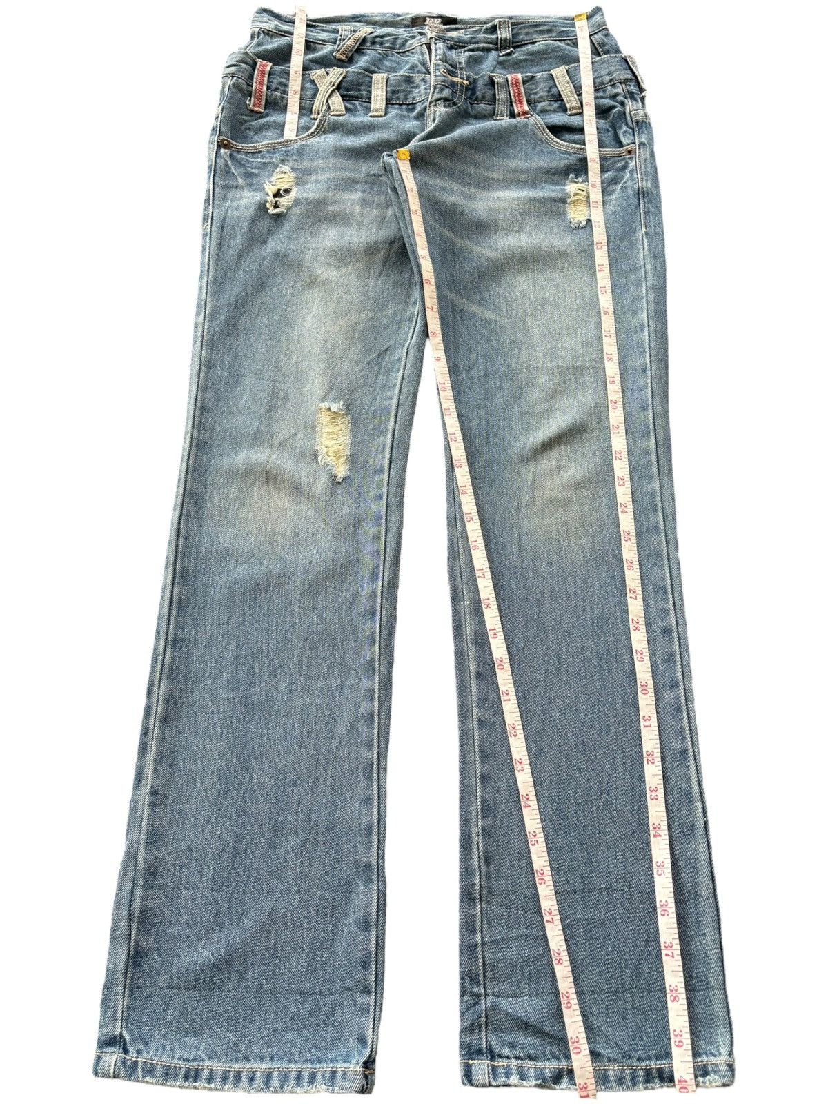 Diesel Vintage Japanese Brand Double Waist Distressed Jeans Size 30" / US 8 / IT 44 - 7 Thumbnail