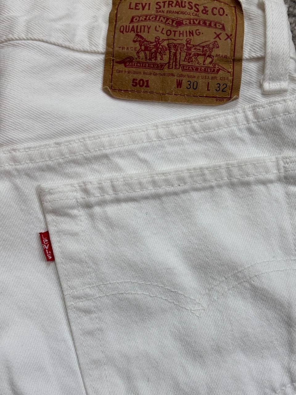 Levi's Vintage Clothing Vintage 1992 Levi's 501 White Jeans Made in USA W30 L32 Size US 30 / EU 46 - 3 Thumbnail
