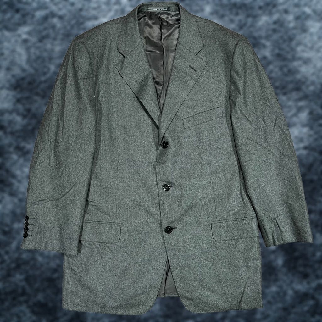 Ermenegildo Zegna Ermenegildo Zegna Wool Blazer Mens 44R Grey Sport Coat Single-Breasted Notch Lapel Three-Button Front Jacket Suit Coat Black/Gray? Size 44R - 1 Thumbnail