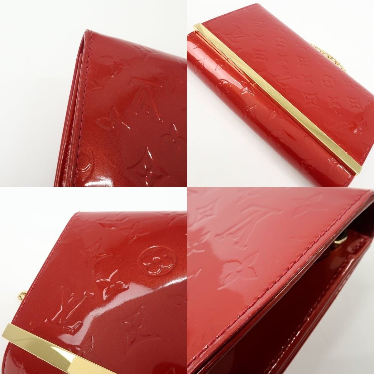 Louis Vuitton Louis Vuitton Monogram Vernis Ana Clutch Flap Bag Red Size ONE SIZE - 6 Thumbnail