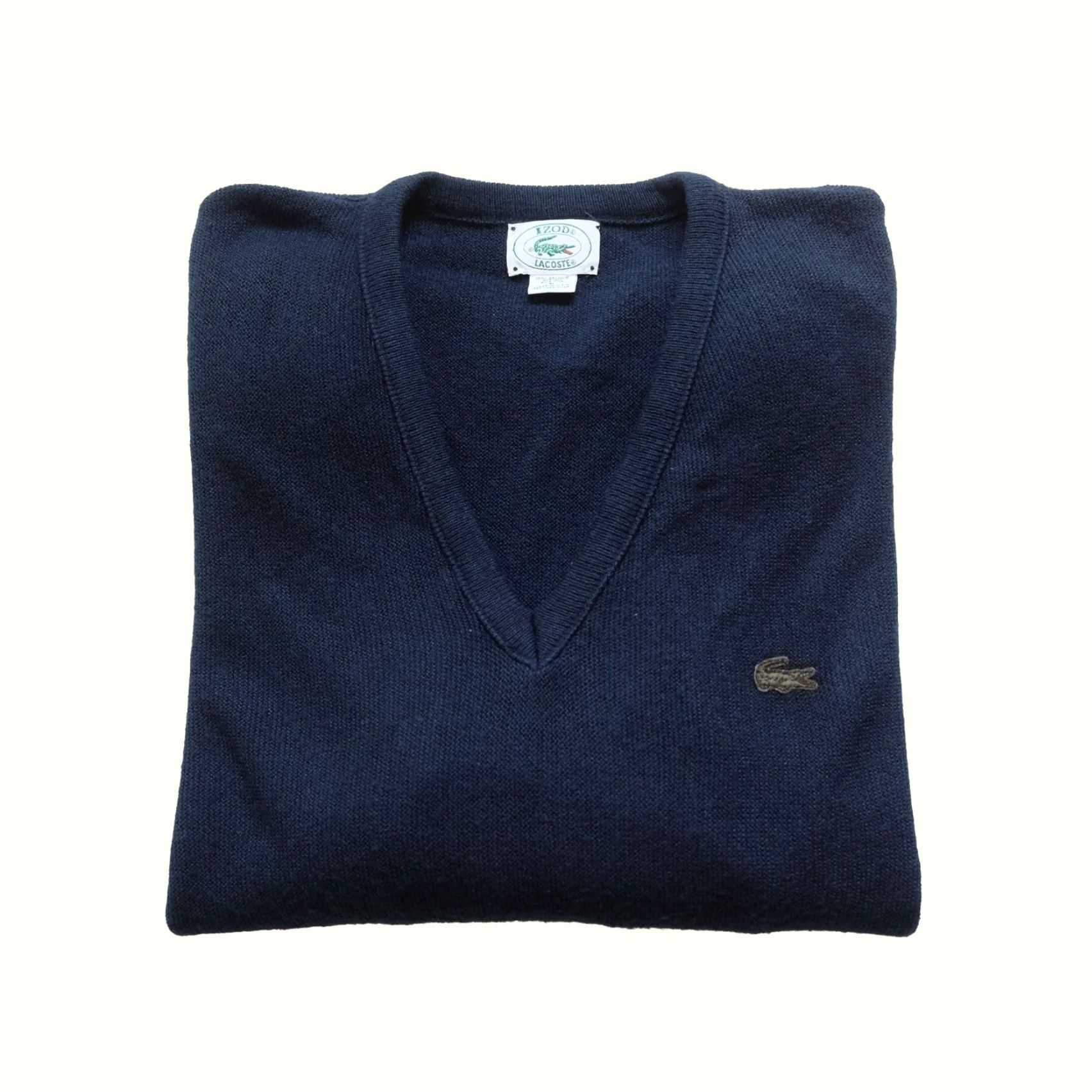 Lacoste VINTAGE Lacoste Sweater Sweatshirt V-Neck Blue ORLON ACRYLIC Made in USA SZ L Mens Size US L / EU 52-54 / 3 - 2 Thumbnail