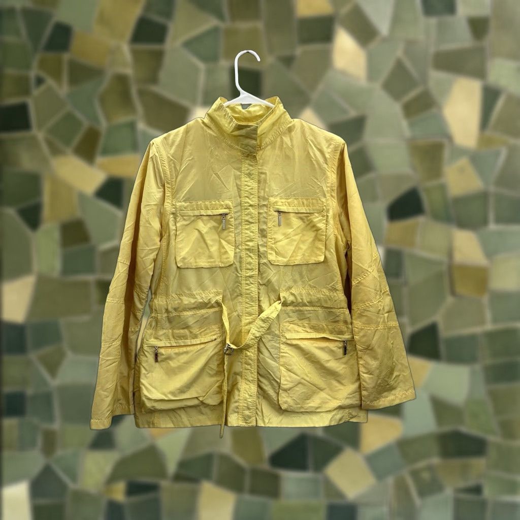 Tommy Hilfiger VINTAGE Tommy Hilfiger Womens Windbreaker Jacket L Yellow Removable Sleeves Zip Up Pockets Full Zip Lightweight Solid Outdoor Size L / US 10 / IT 46 - 1 Thumbnail