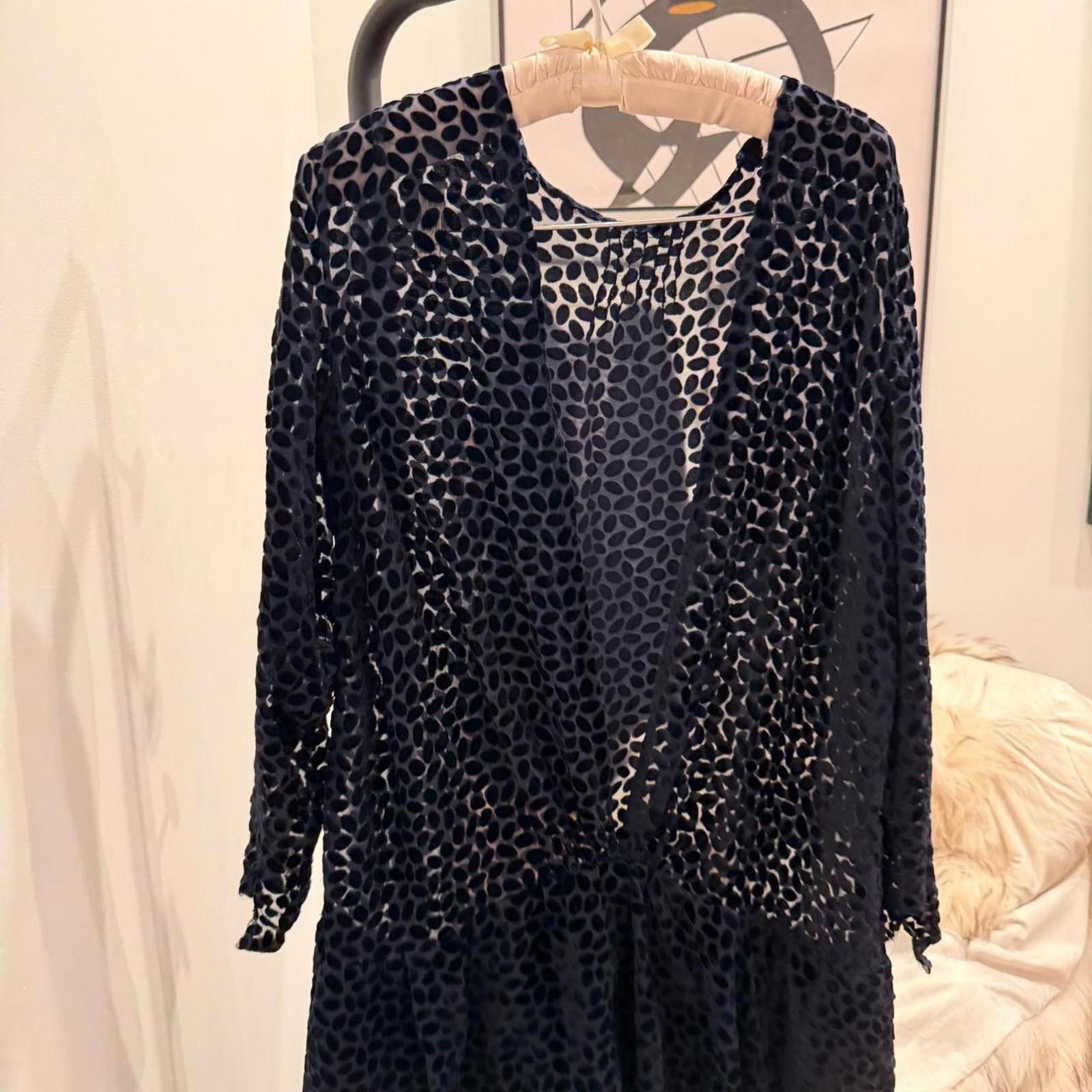 Other Antique 20s Silk Burnout Velvet Plunge Dress Flapper Devoré Size S / US 4 / IT 40 - 6 Thumbnail