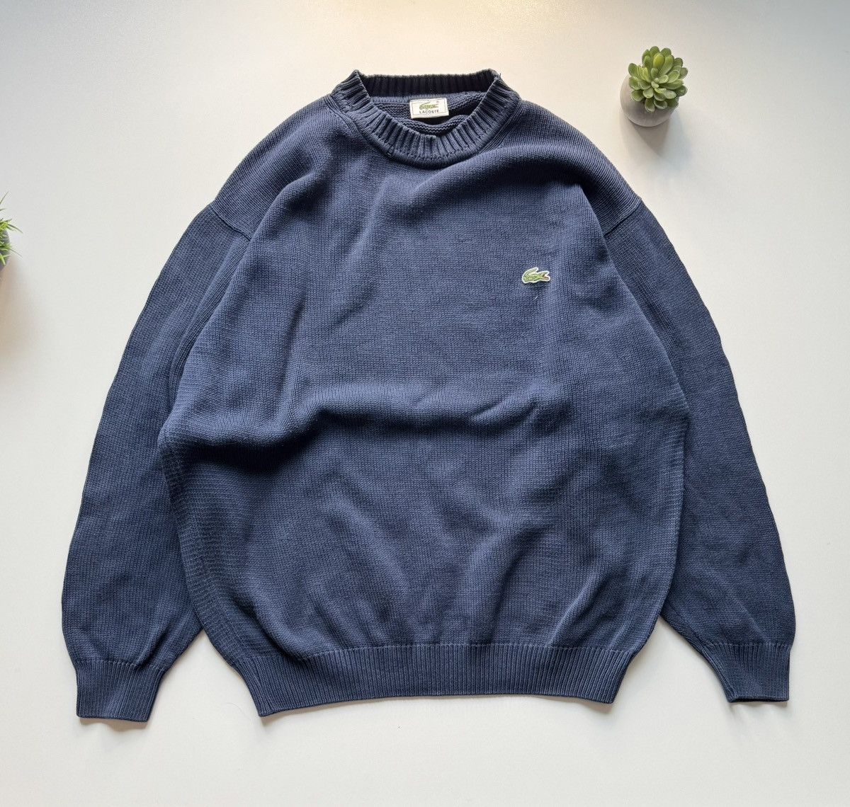 Lacoste × Vintage LACOSTE NAVY BLUE SWEATER SIZE XL COZY FIT MINIMAL LOGO Size US XL / EU 56 / 4 - 1 Thumbnail