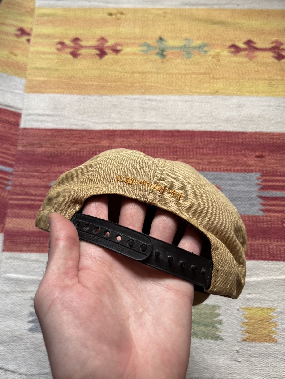 Carhartt Vintage 00’s SUNFADED Carhartt Made In USA Canvas Brown Hat Size ONE SIZE - 7 Thumbnail