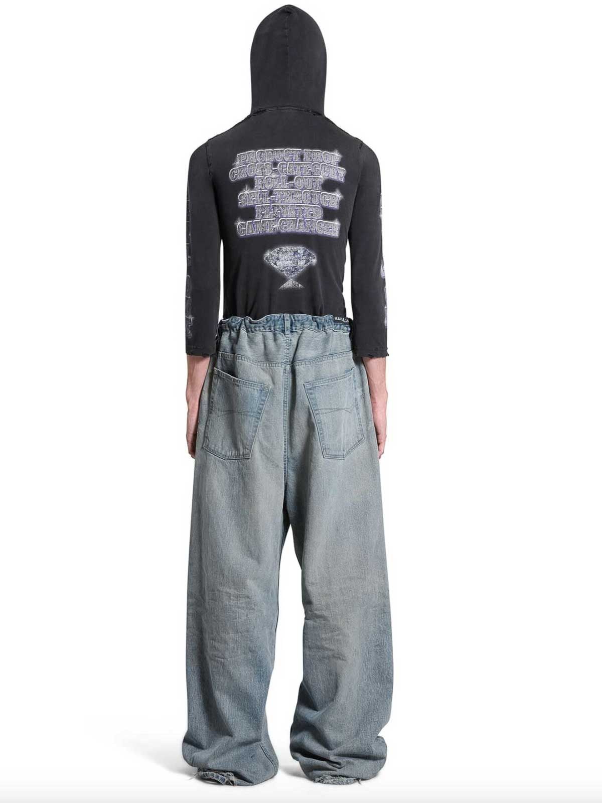 Balenciaga o1bcso1str1025 SNBN Long Sleeve Hooded T- Shirt Fitted Black Size US L / EU 52-54 / 3 - 4 Thumbnail