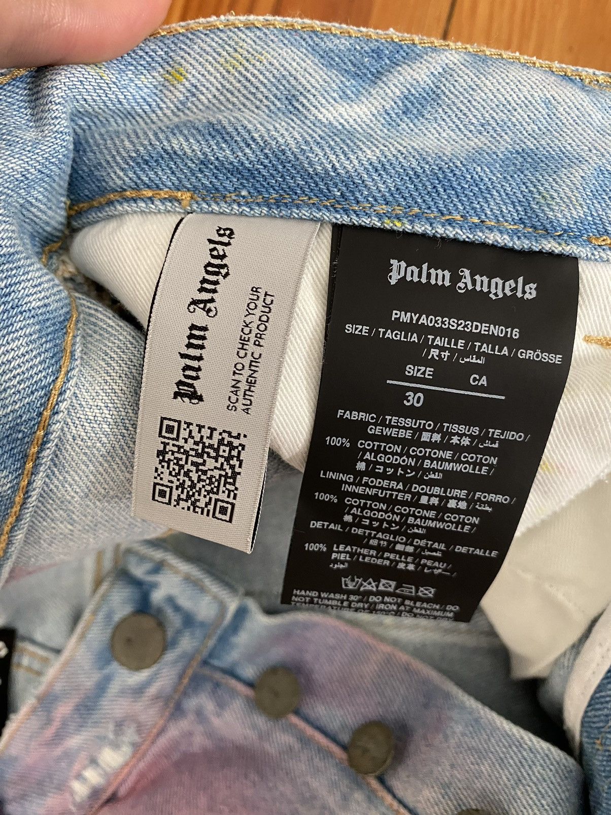 Palm Angels Tie Dye Relaxed Fit Denim Size US 30 / EU 46 - 4 Thumbnail