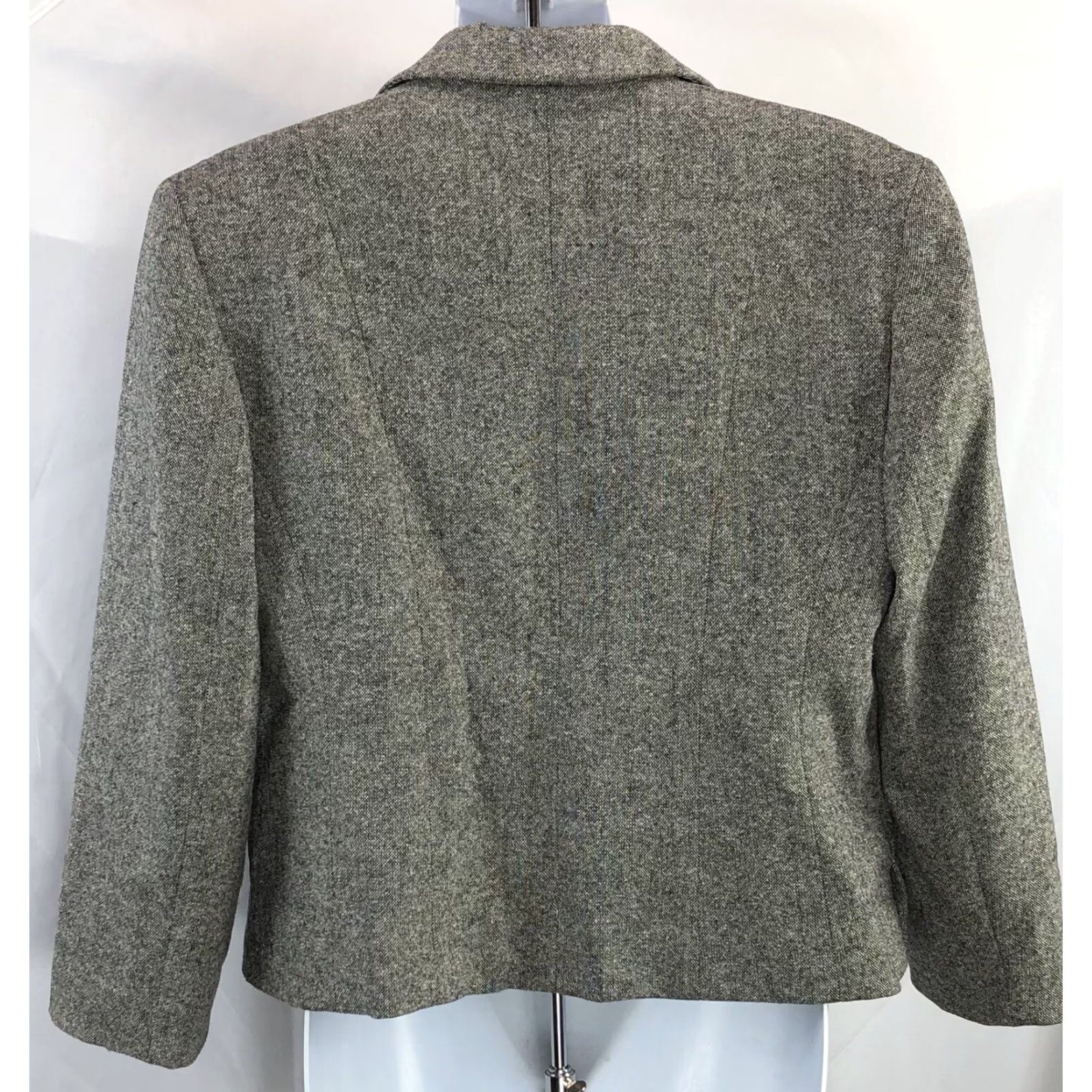 Vintage Valerie Stevens Jacket 10 gray wool silk blend pockets lined career work Size L / US 10 / IT 46 - 3 Thumbnail