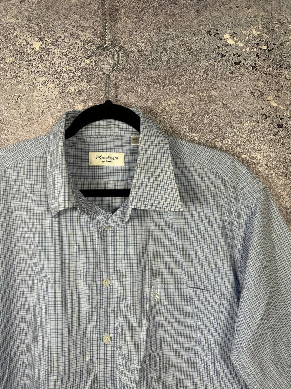 Yves Saint Laurent YSL Yves Saint Laurent Check Short Sleeve Shirt Button XL Size US XL / EU 56 / 4 - 2 Thumbnail
