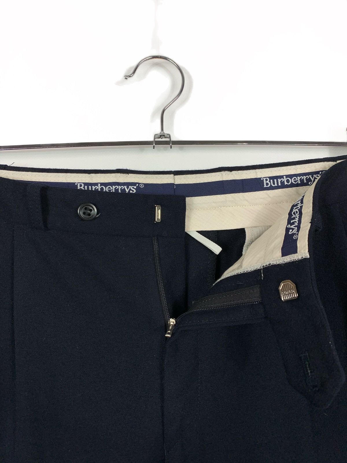 Burberry Vintage Burberrys Men's Navy Wool Trousers West Germany Size US 32 / EU 48 - 6 Thumbnail