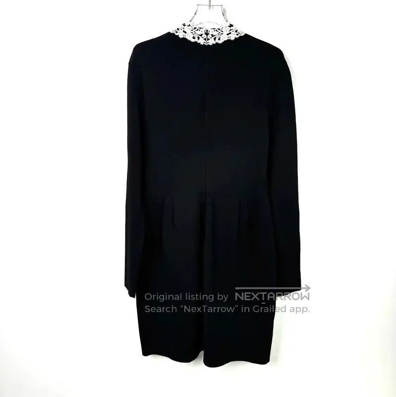 Valentino Valentino Black Wool Dress with Lace Collar . Size XL / US 12-14 / IT 48-50 - 2 Thumbnail