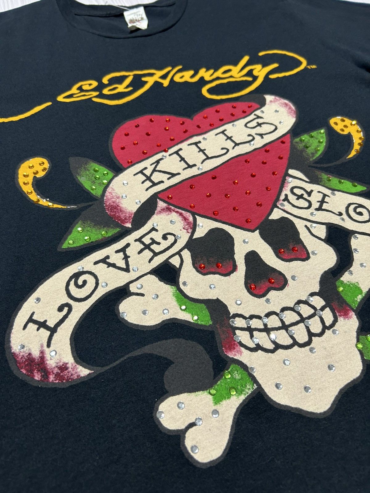 Ed Hardy Vintage USA Ed Hardy Rhinestones Tiger T-Shirt Size US XL / EU 56 / 4 - 5 Thumbnail