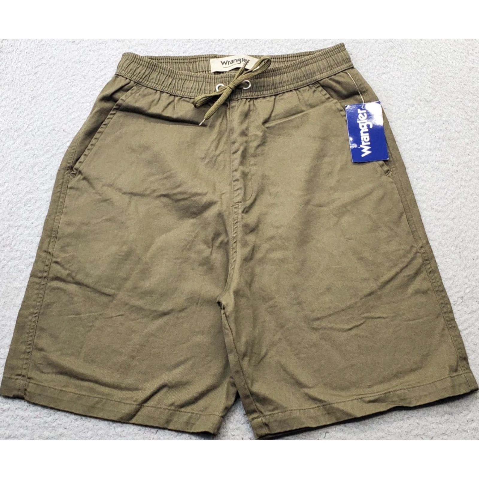 Wrangler Wrangler Mens Bermuda Shorts Drawstring Elastic Waist Patch Logo Green 7.25 Inseam Regular Size M Casual Summer Outdoor Clothing Mens Size US 31 - 2 Thumbnail