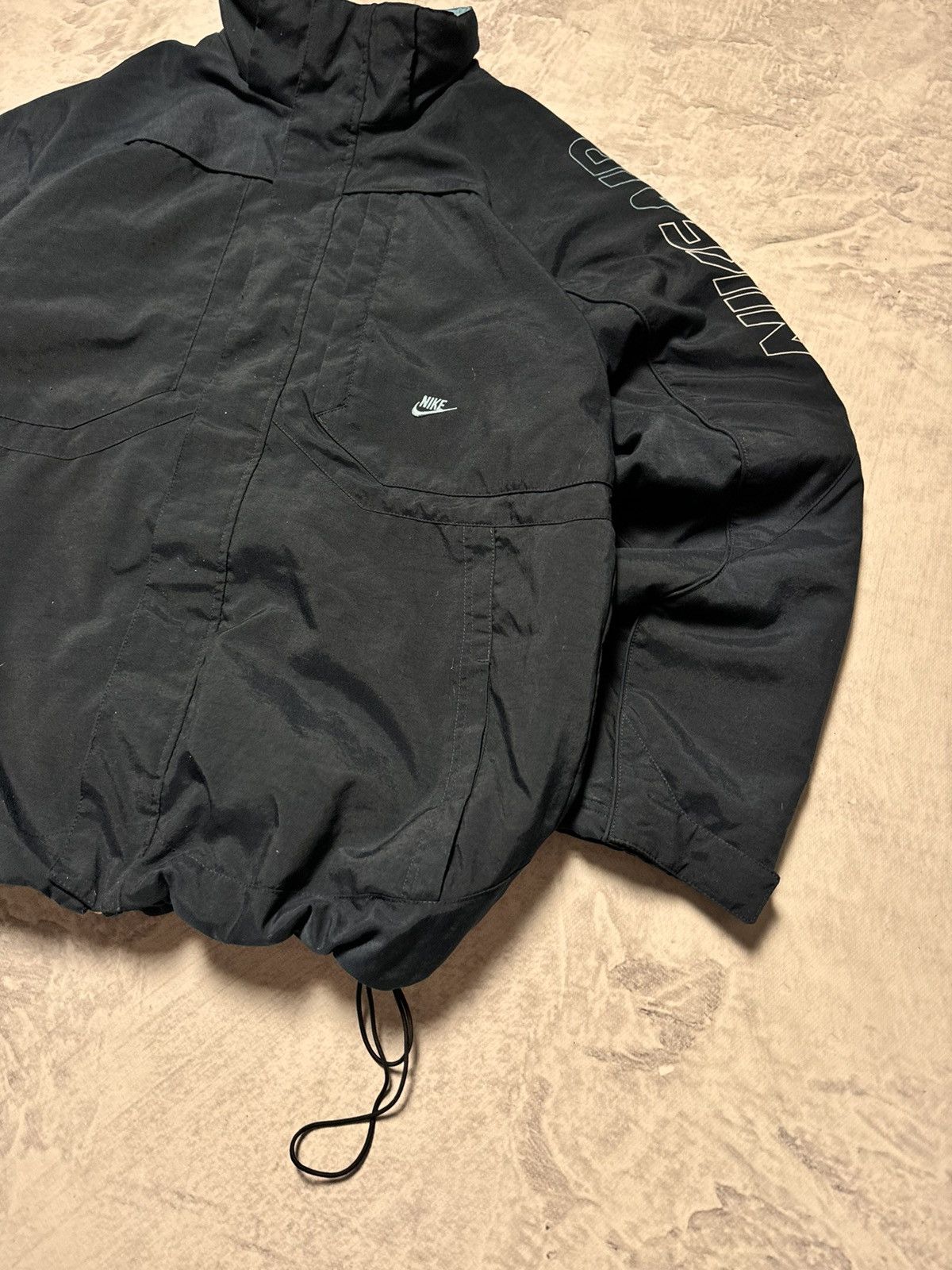Nike × Vintage 00s Nike Vintage Drill Airmax Oversize Down Hooded Jacket Size US XL / EU 56 / 4 - 5 Thumbnail