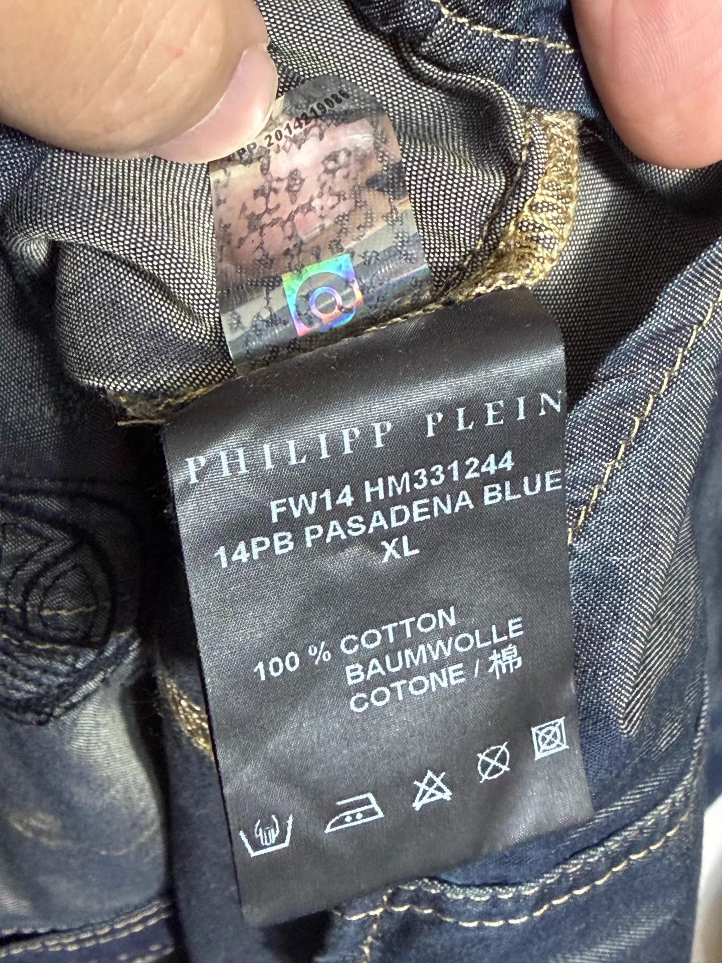 Philipp Plein Philipp Plein Slim Dark Wash Denim Shirt M/L/XL Size US XL / EU 56 / 4 - 8 Thumbnail