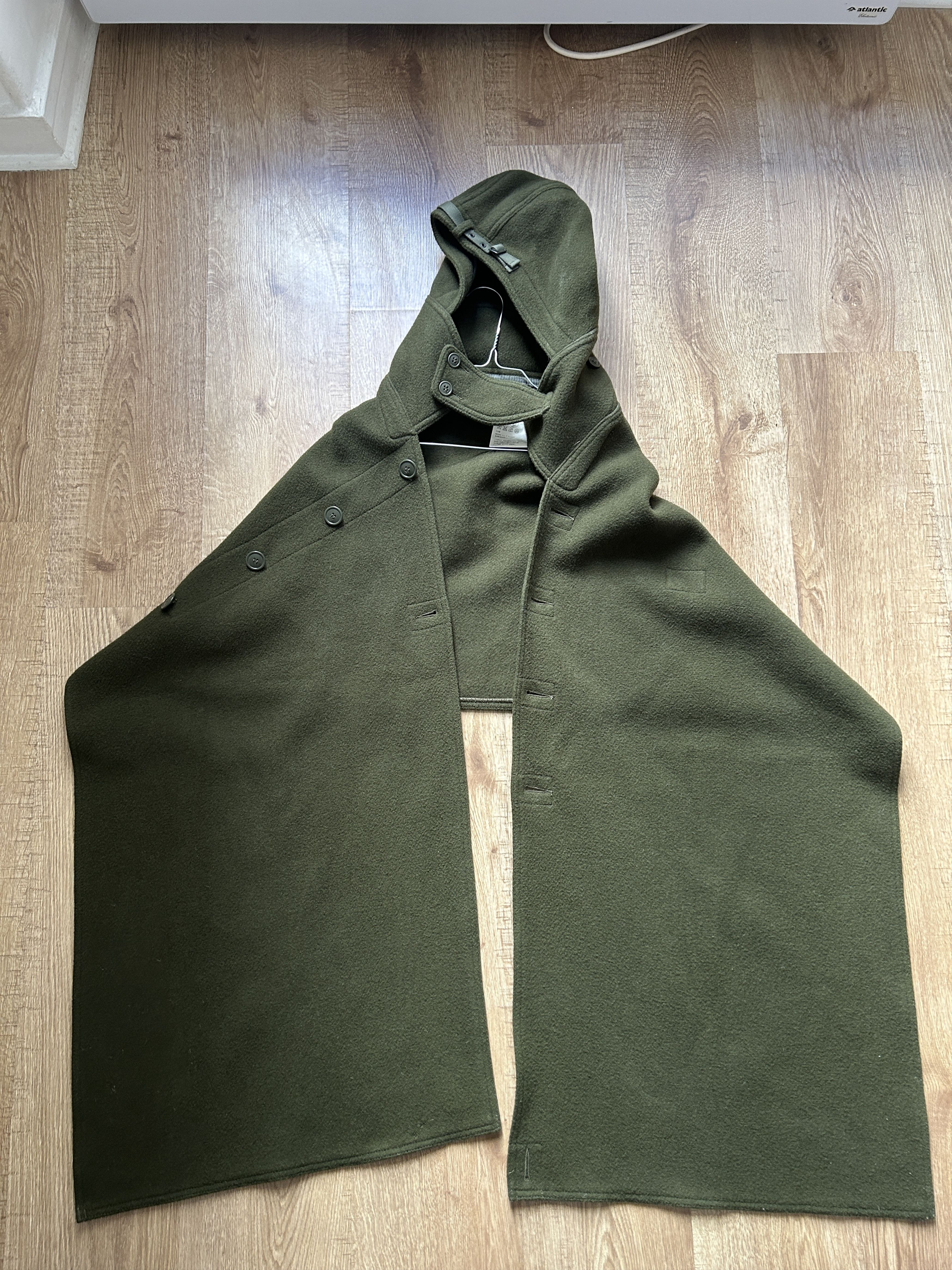 Junya Watanabe Junya Watanabe x Comme des Garçons Olive Wool Military Cape Size US S / EU 44-46 / 1 - 1 Thumbnail