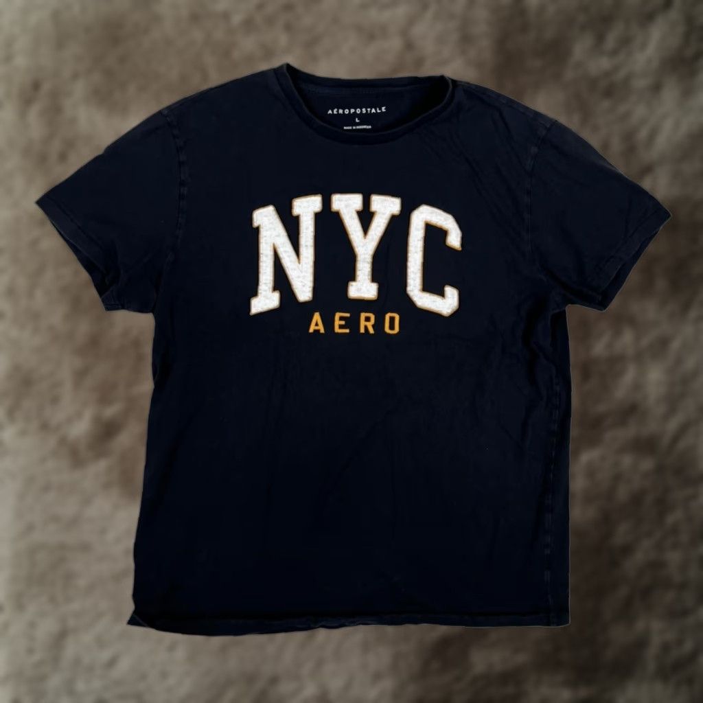 Aeropostale VINTAGE Aeropostale NYC AERO T-Shirt Mens L Black Logo Graphic Y2K Size US L / EU 52-54 / 3 - 1 Thumbnail
