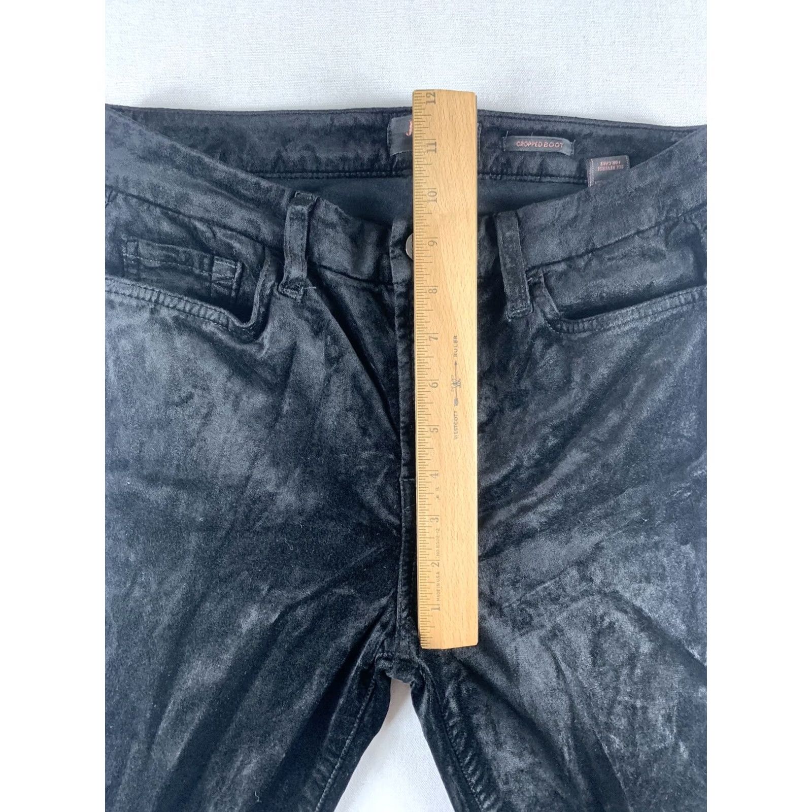 7 For All Mankind VINTAGE JEN 7 FOR ALL MANKIND PANTS CROPPED BOOT VELVET WOMENS 4 BLACK 28X26 WOMENS Jeans Size 27" / US 4 / IT 40 - 4 Thumbnail