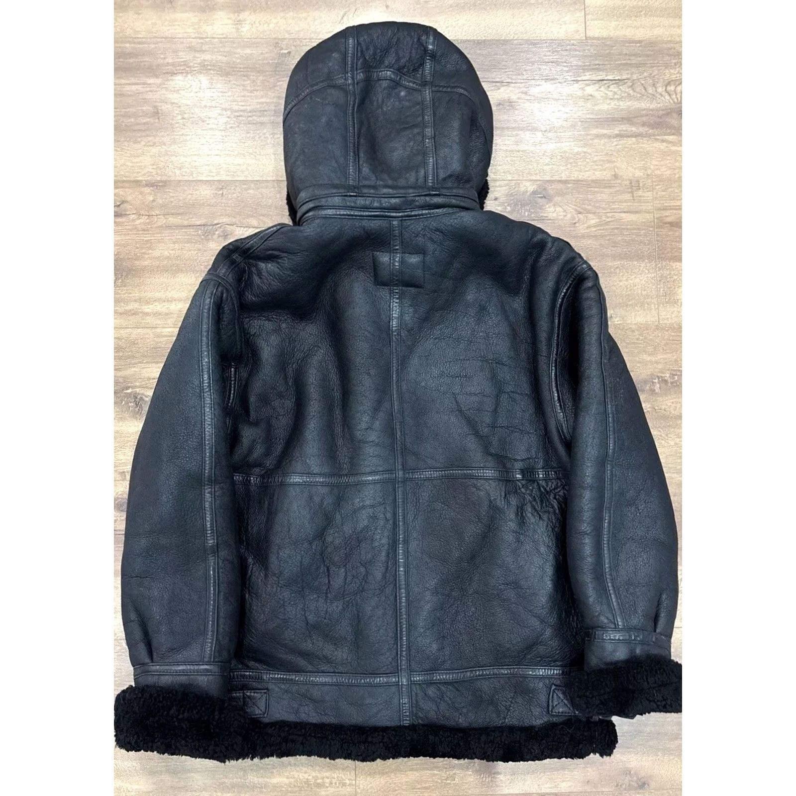 Vintage VINTAGE Infinity Mens Black B3 Air force Shearling Sheepskin Aviator Pilot Flying Jacket USA MADE Bomber Jacket M Size US M / EU 48-50 / 2 - 7 Thumbnail