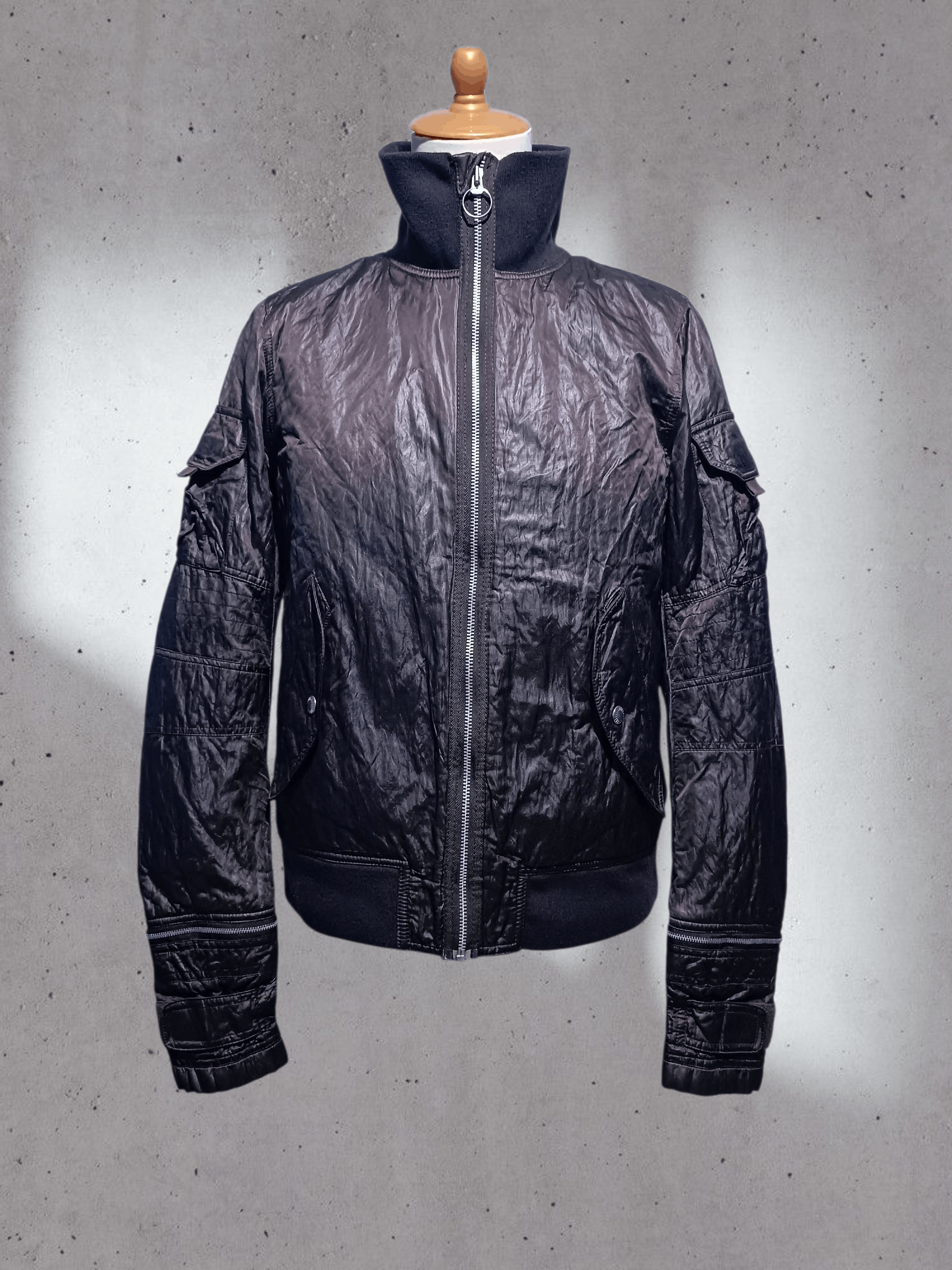 Japanese Brand Limited Edition Crinkle Bomber Jacket Raf Style Size US M / EU 48-50 / 2 - 2 Thumbnail