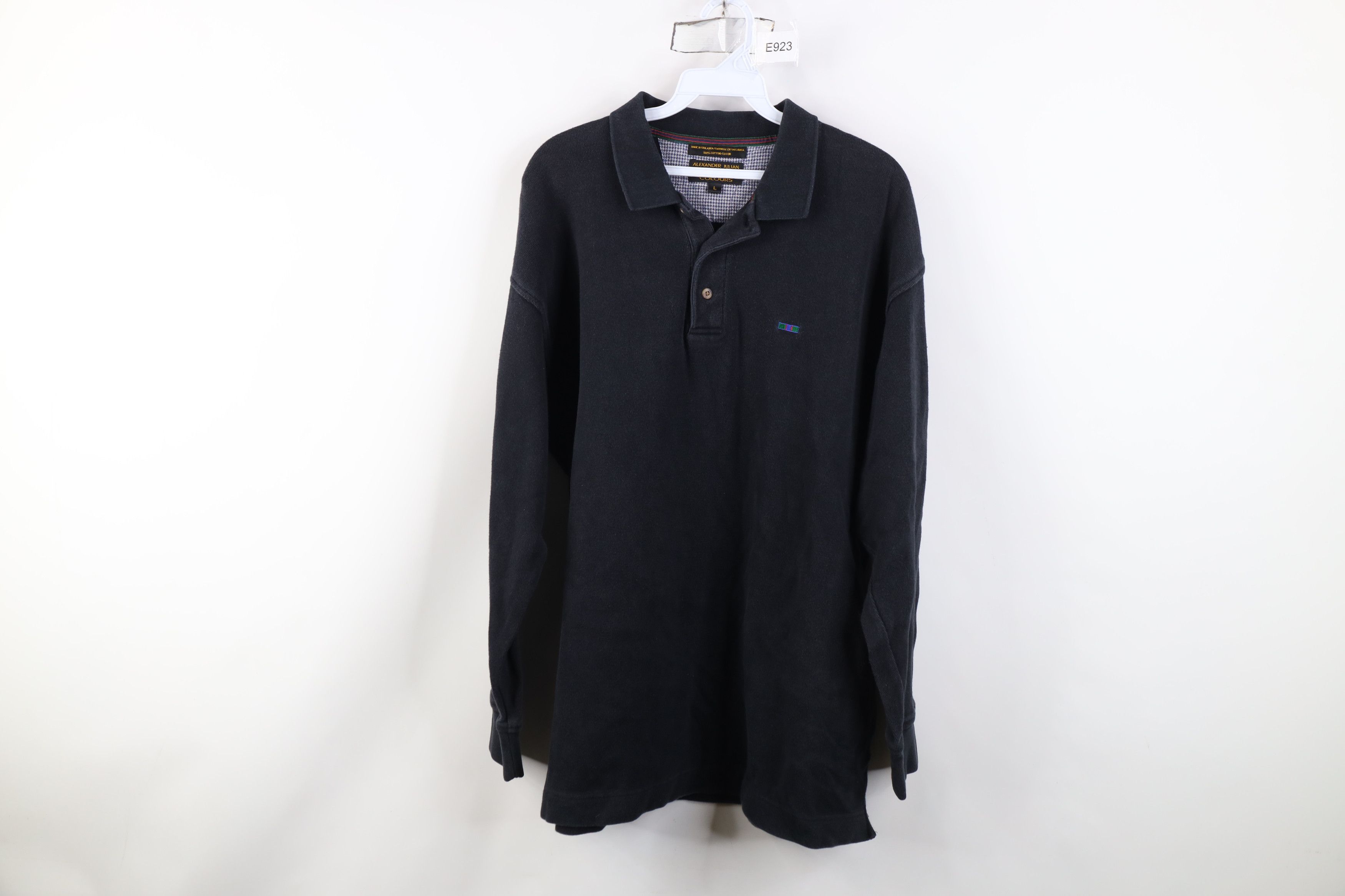 Vintage Vintage 90s Streetwear Ribbed Knit Long Sleeve Rugby Polo Size US L / EU 52-54 / 3 - 1 Thumbnail