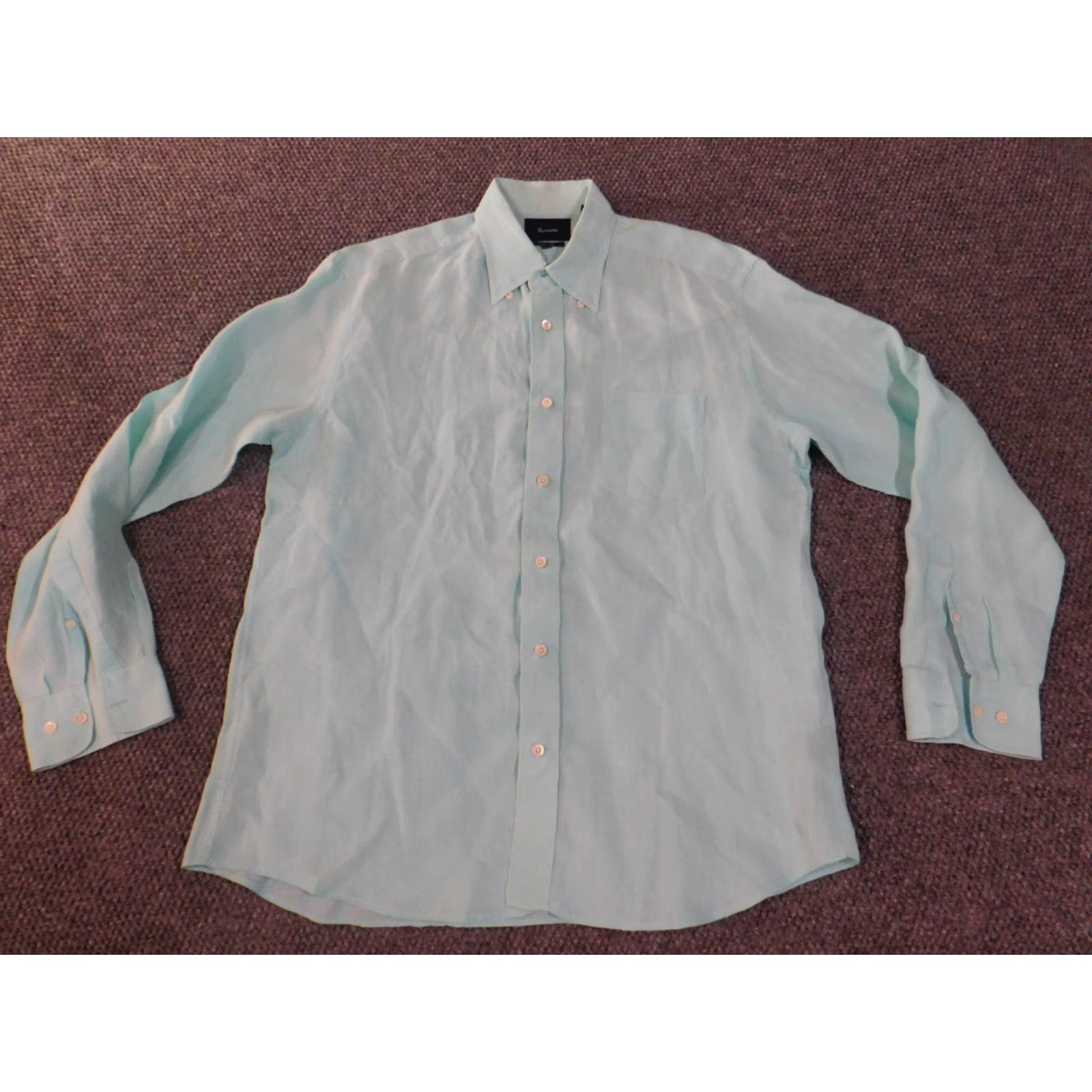 Faconnable Façonnable Shirt Large Blue Mens casual classic Button-Up Size US L / EU 52-54 / 3 - 2 Thumbnail