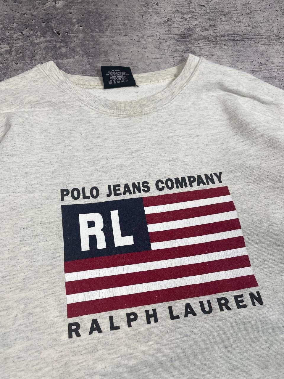 Polo Ralph Lauren Vintage Polo Jeans Company USA Flag Logo Sweatshirt Y2K Size US XL / EU 56 / 4 - 4 Thumbnail
