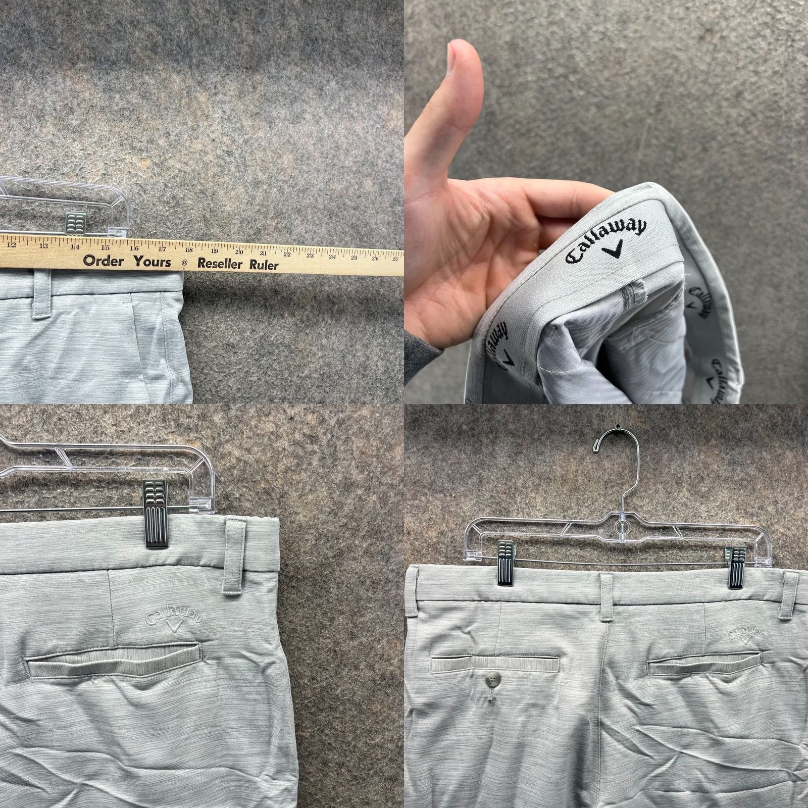 Callaway Callaway Shorts Mens 36 Gray Chino Flat Front Pima Cotton Casual Travel Golf Knit Button Front Pocket Sl. Size US 36 / EU 52 - 8 Thumbnail