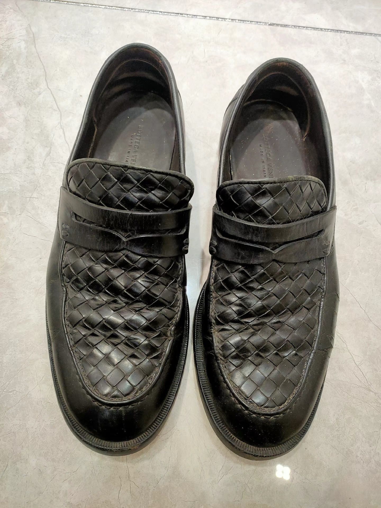 Bottega Veneta BOTTEGA VENETA Men's Woven Leather Shoes K29 Size US 7.5 / EU 40-41 - 1 Thumbnail