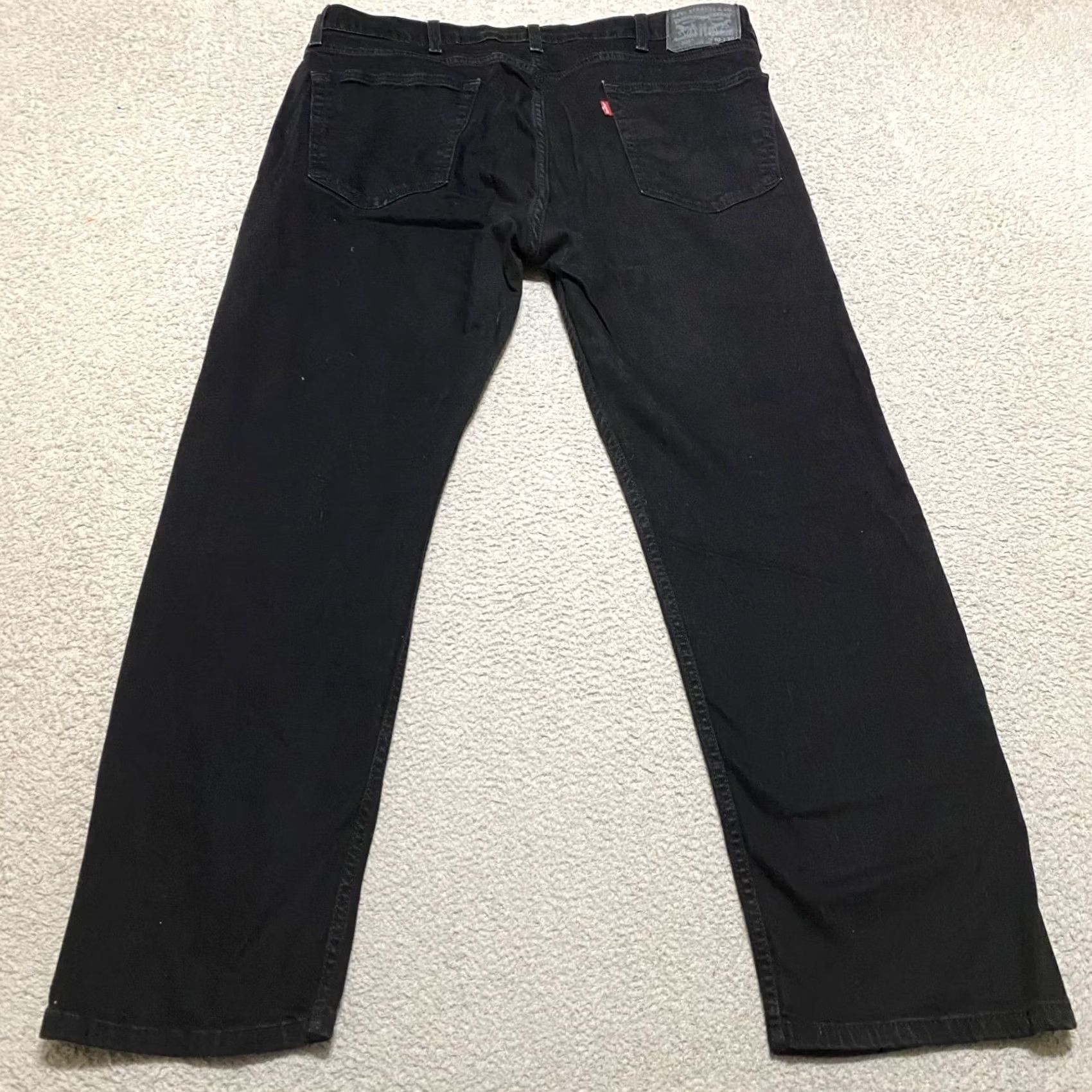 Levi's Levi's 505 Jeans Mens 40x30 Black Dark Wash Straight Regular Fit Denim Size US 40 / EU 56 - 2 Thumbnail