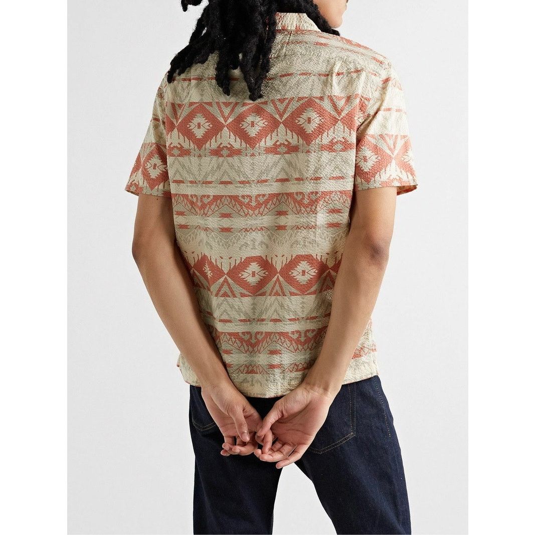 RRL Ralph Lauren RRL Trade Blanket Printed Cotton Seersucker Shirt size L Size US L / EU 52-54 / 3 - 2 Thumbnail