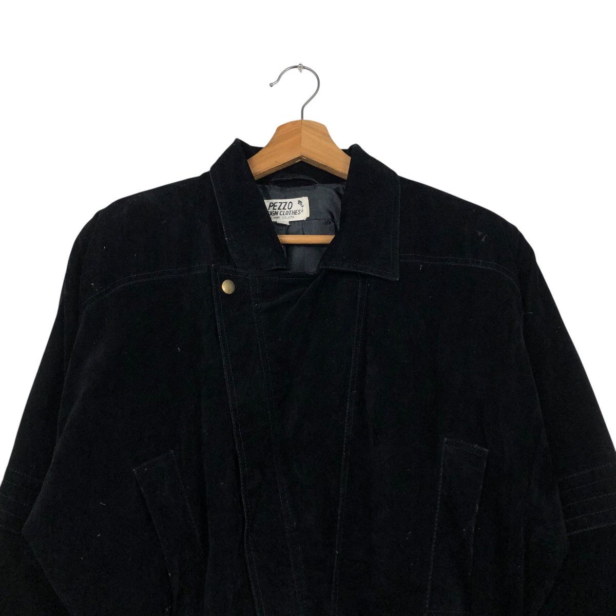 Japanese Brand Vintage Pezzo Design Black Velour Moto Jacket Issey Miyake Size US M / EU 48-50 / 2 - 4 Thumbnail