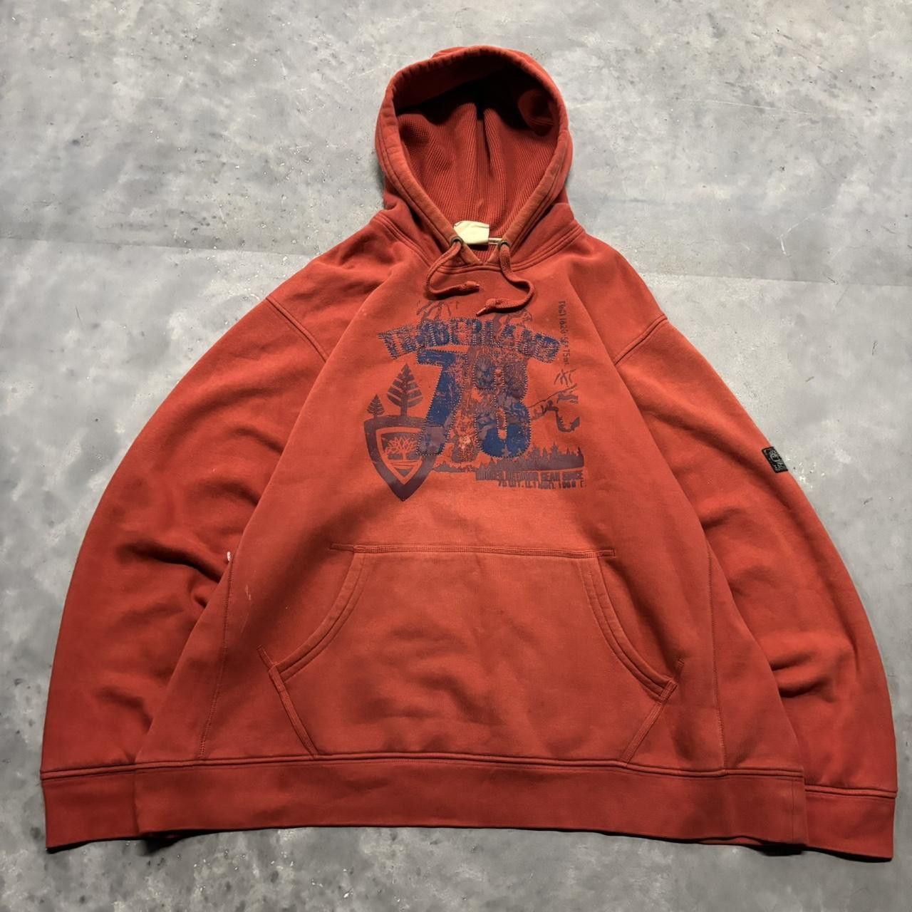 Timberland × Vintage Crazy Vintage Y2K/2000s Grunge Orange Timberland y2k Style Streetwear Hoodie! Size US XXL / EU 58 / 5 - 1 Thumbnail
