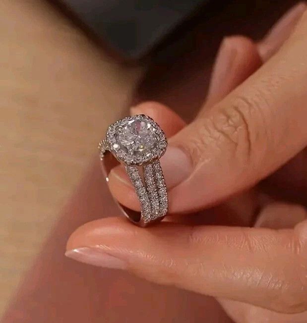 Other Silver Cubic Zirconia Luxury Ring Engagement Size 8 Size ONE SIZE - 4 Thumbnail