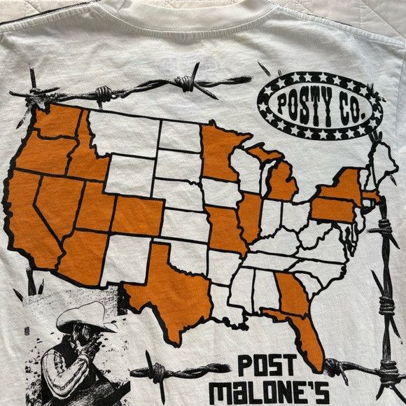 Other Official Post Malone Stadium Tour 2025 Graphic Posty Co Tee Size US M / EU 48-50 / 2 - 7 Thumbnail