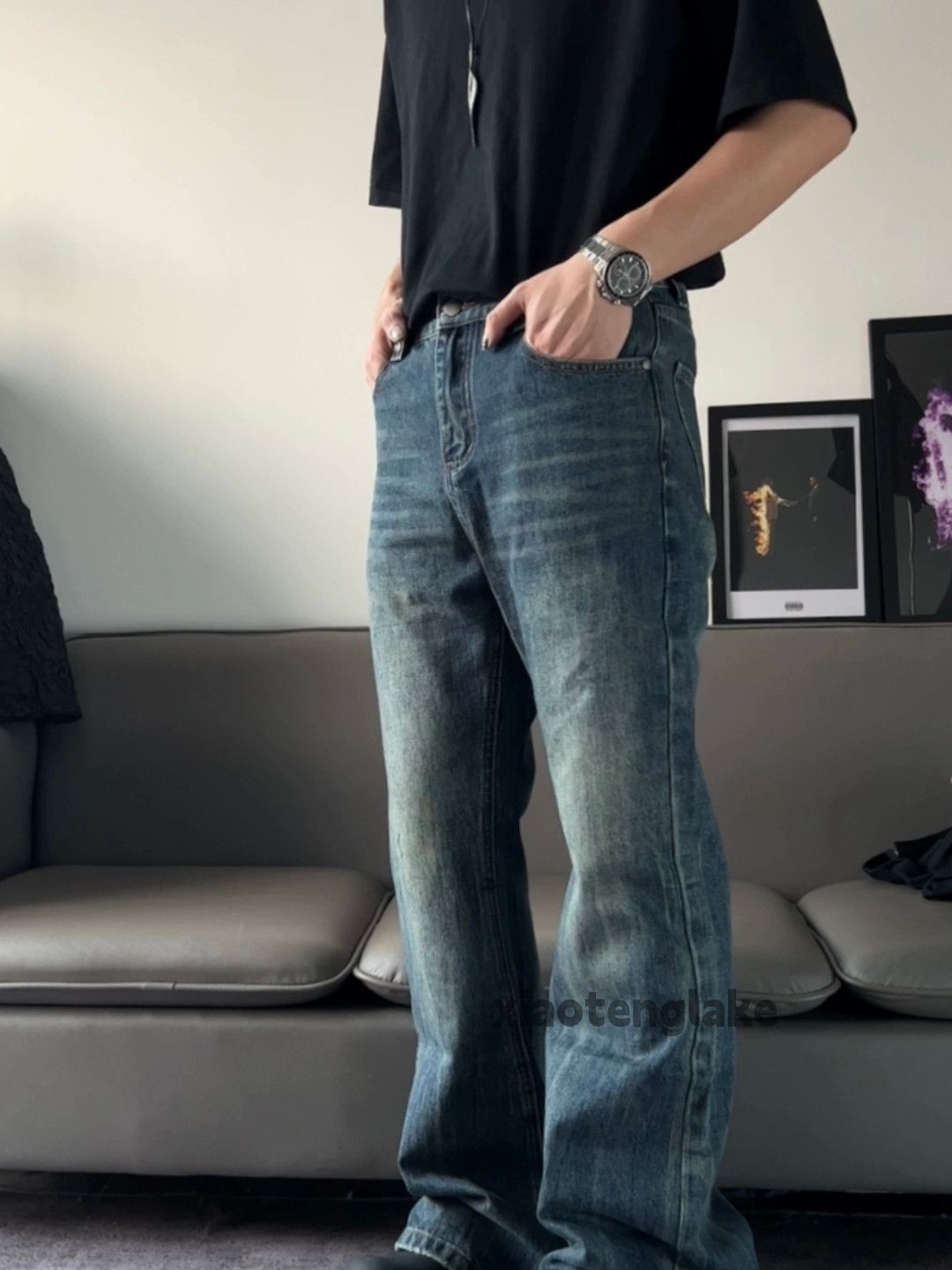 Jean × Vintage washed faded cleanfit yuppie bootcut grunge jeans Size US 32 / EU 48 - 5 Thumbnail