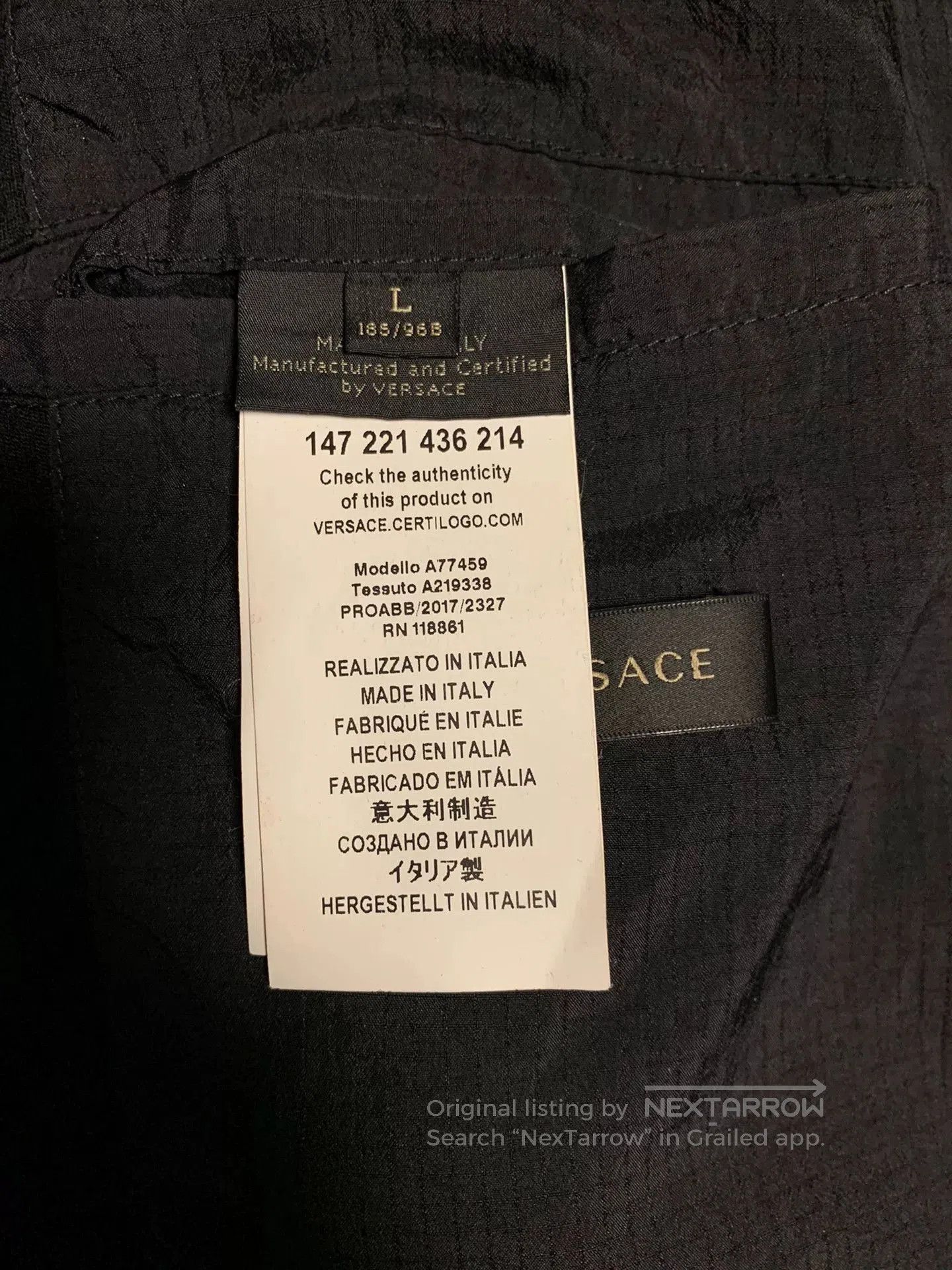 Versace Men's Leather Panel Jacket.