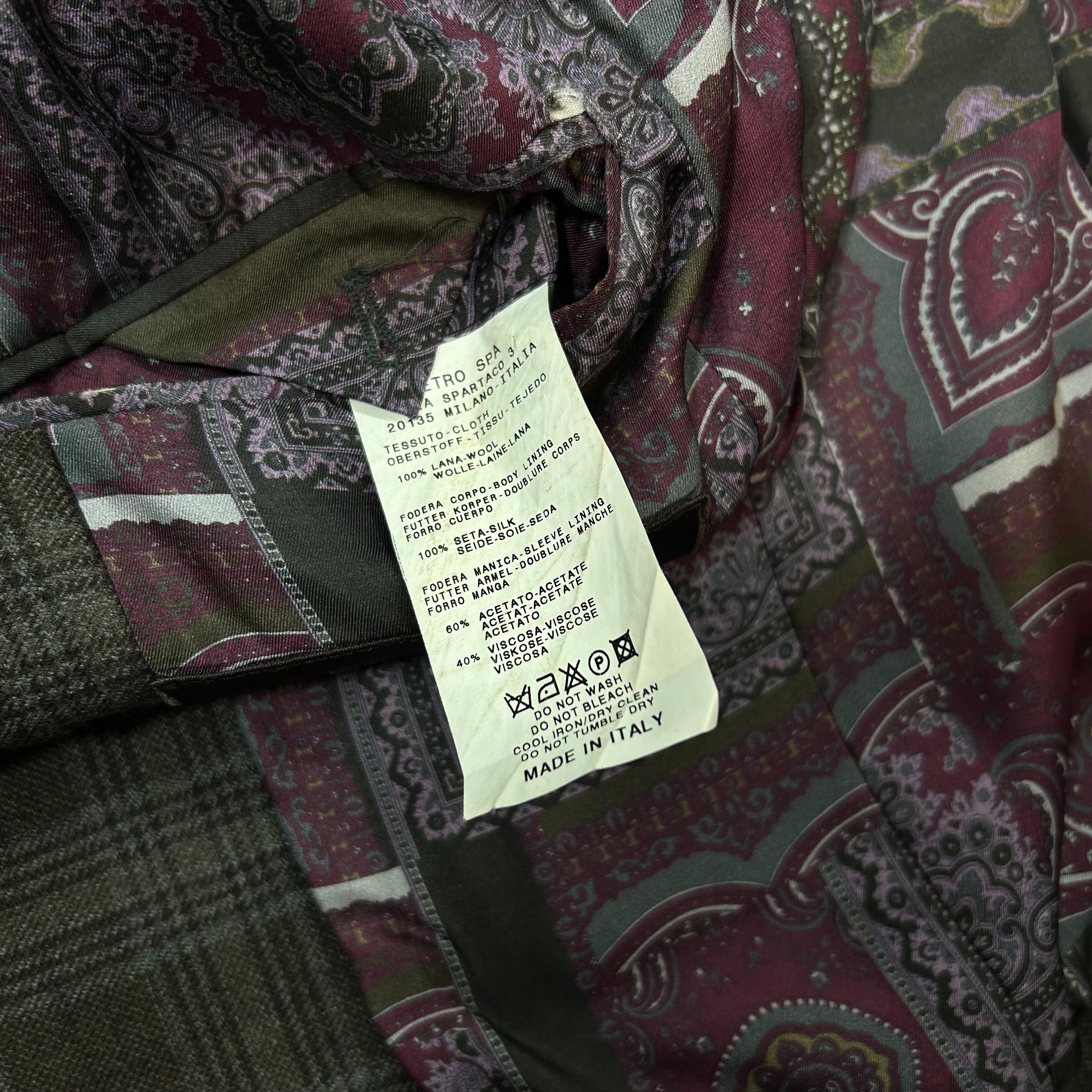 Etro Etro Milano Gray Brown Check Wool Silk Lined Blazer 50L Size 50L - 8 Thumbnail
