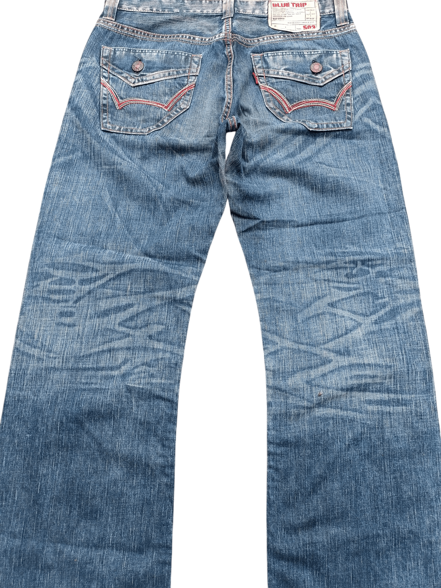 Beauty Beast Vintage Edwin 503 Loose Baggy Faded Dirty Style Denim Size US 34 / EU 50 - 6 Thumbnail