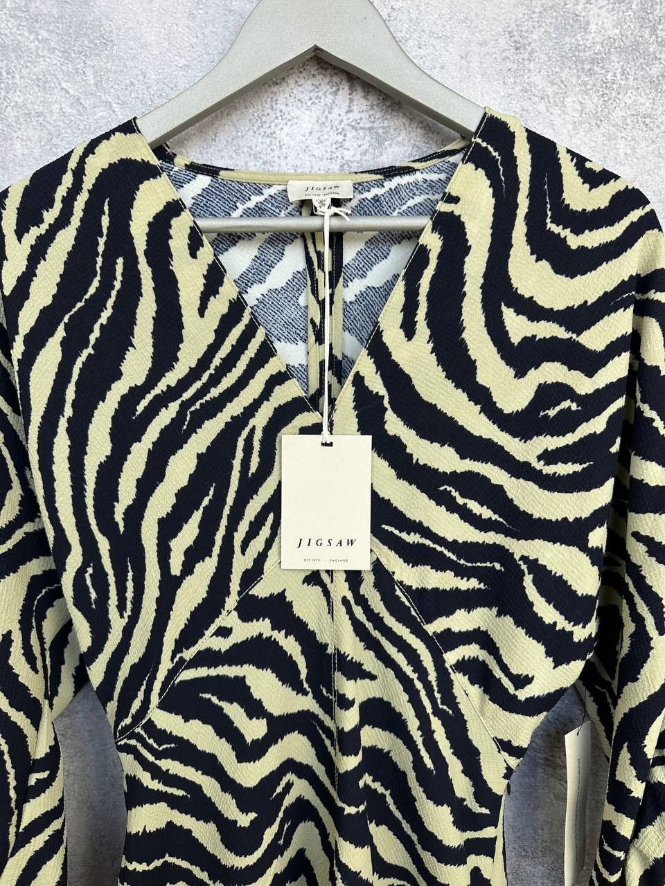 Jigsaw NWT Jigsaw Zebra Ikat Maxi Dress Khaki Women's Size UK 10 Size M / US 6-8 / IT 42-44 - 5 Thumbnail